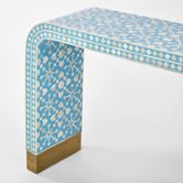 Adina Bone Inlay Console Table Aqua/White