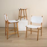 Marvin Dining Chair White Leather at The Back