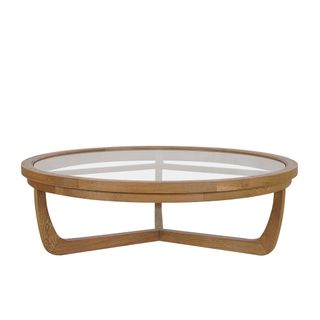 Iris Round Tri-Leg Coffee Table With Glass Top 100Cm