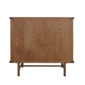 Freya Natural Oak 4 Draw Console With Rattan Wrap Front 90Cm