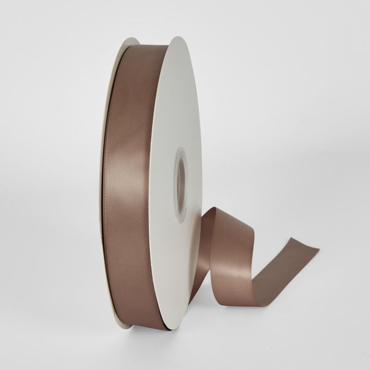 Peacan Brown 91.4m - 25mm Double Sided Satin Ribbon P779