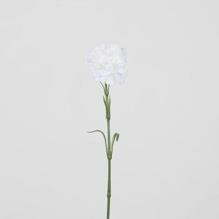 Real Touch Carnation Stem White