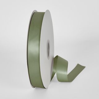 Sage Green Double Sided Satin Ribbon 25mm 100yards - P577