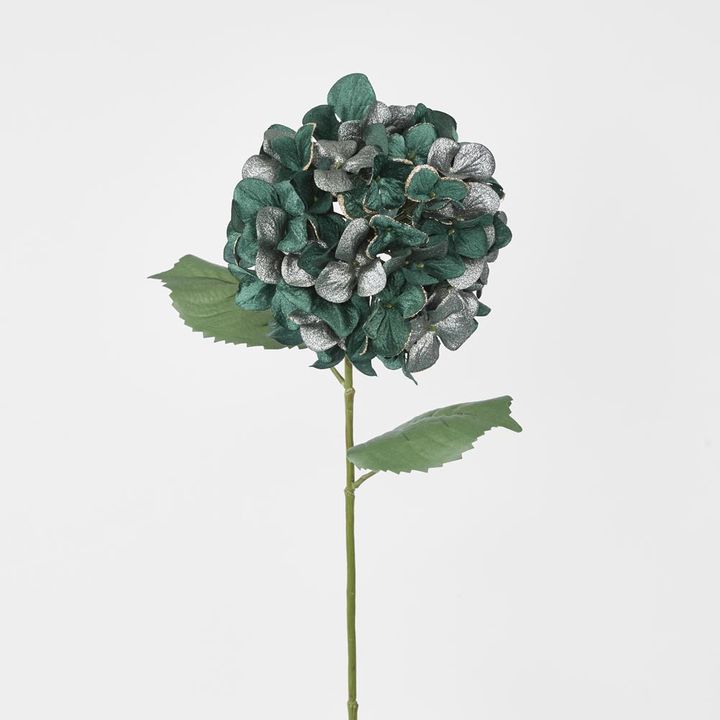 Single Hydrangea with 2 Leaves Green