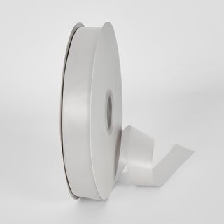 White Double Sided Satin Ribbon 25mm 100yards - P112