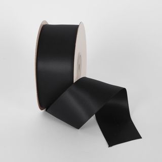 Black 22.86m -38mm Double Sided Satin Ribbon  P123