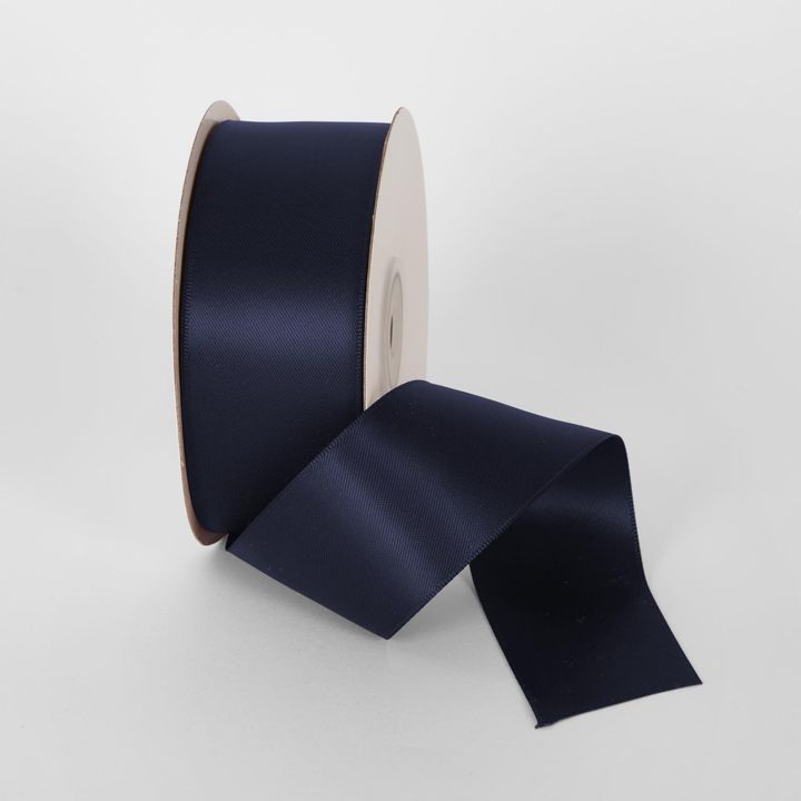 Navy 22.86m -38mm Double Sided Satin Ribbon  P508