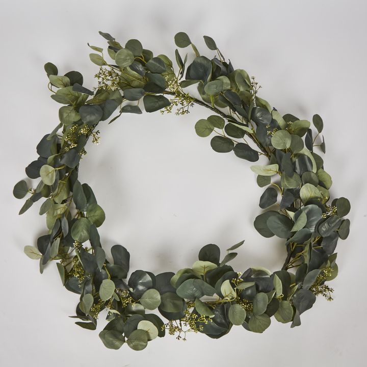 182cm silver dollar leaf garland with seed