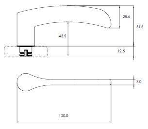 LOCKWOOD VELOCITY VSR0/34 MORTICE ROSE LEVER SET