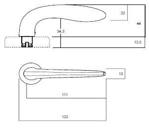 LOCKWOOD VELOCITY VSR0/L1 MORTICE ROSE LEVER SET