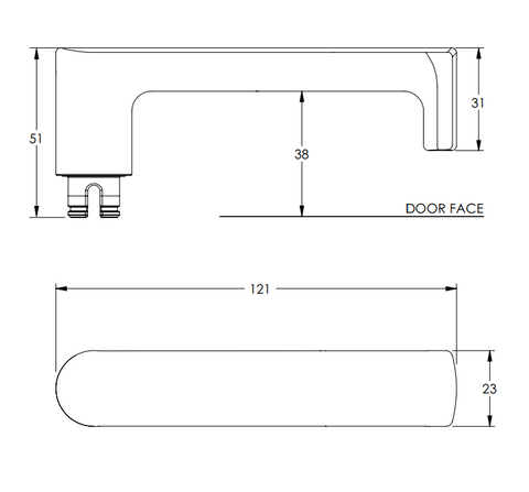 LOCKWOOD VELOCITY VSR0/L8 MORTICE ROSE LEVER SET