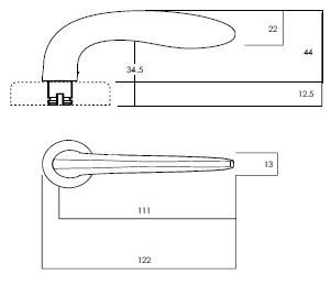 LOCKWOOD VELOCITY VSR1/L1 PASSAGE ROSE LEVER SET