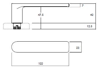 LOCKWOOD VELOCITY VSR1/L3 PASSAGE ROSE LEVER SET