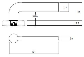 LOCKWOOD VELOCITY VSR2/L4 PRIVACY ROSE LEVER SET