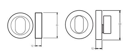 LOCKWOOD SYMPHONY 1226/7N OVAL CYLINDER ESCUTCHEON & TURN KIT