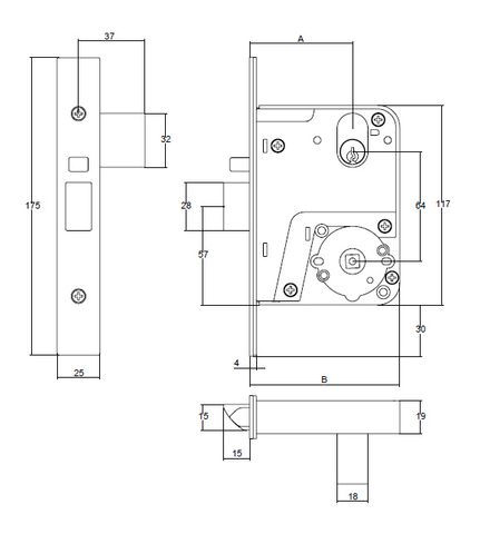 Lockwood 3772 Selector Mortice Lock