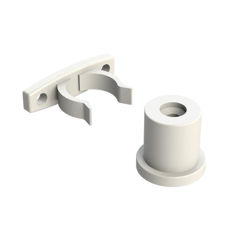 EMRO DOOR CLIP STANDARD W/SCREWS WHITE