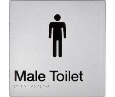 TSM BRAILLE MALE TOILET SIGN SILVER