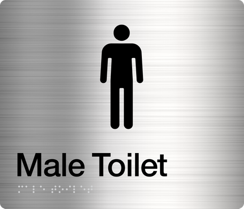 TSM BRAILLE MALE TOILET SIGN SS