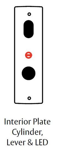 LOCKWOOD 1920 SQR END PLATE WITH LED, CYL HOLE + 90 LVR SC