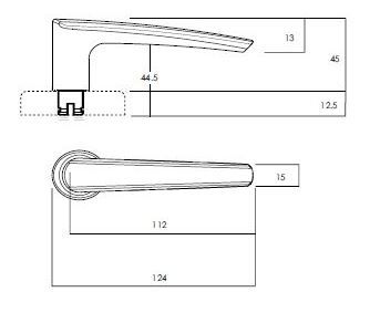 LOCKWOOD VELOCITY VSR1/L2 PASSAGE ROSE LEVER SET