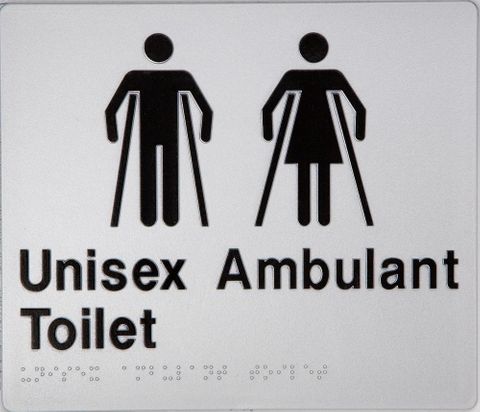 TSM BRAILLE MALE/FEMALE AMBULANT TOILET SIGN SILVER