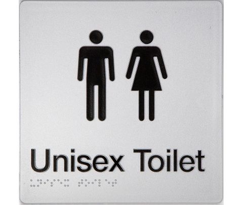 TSM BRAILLE MALE/FEMALE TOILET SIGN SILVER