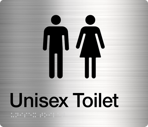 TSM BRAILLE MALE/FEMALE TOILET SIGN SS