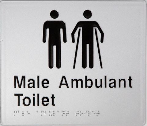 TSM BRAILLE MALE/MALE AMBULANT TOILET SILVER