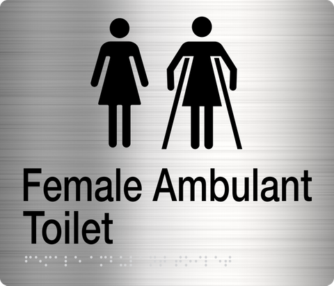 TSM BRAILLE FEMALE/FEMALE AMBULANT TOILET SIGN SS