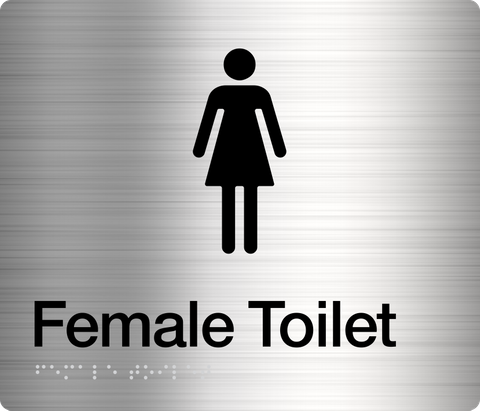 TSM BRAILLE FEMALE TOILET SIGN SS