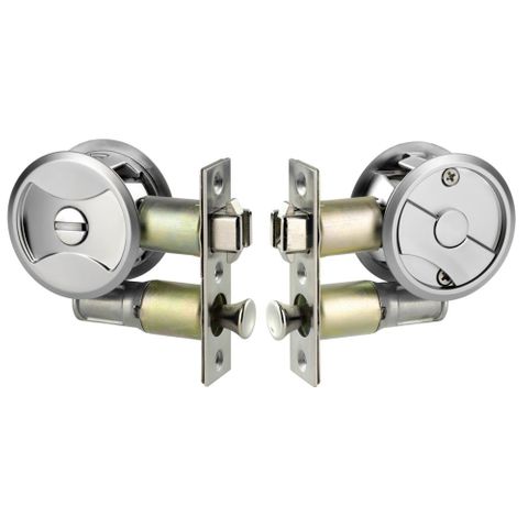 Lockwood 7400CPDP 7400 Round Privacy Cavity Sliding Door Lock CP