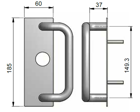 DORMAKABA ED22PHNLSSS ED22 NIGHTLATCH PULL HANDLE