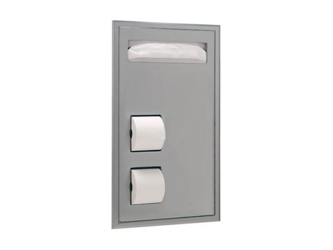 BOBRICK B3471 PARTITION SEAT COVER + TOILET ROLL DISPENSER