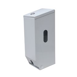 METLAM LOCKABLE DOUBLE TOILET ROLL DISPENSER WHITE