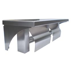 METLAM DOUBLE TOILET ROLL HOLDER WITH SHELF + HOOD SSS