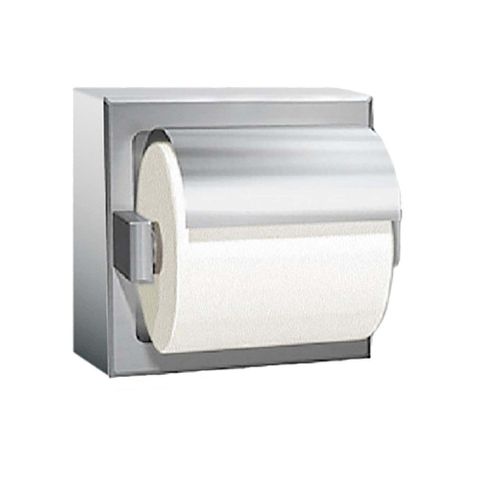 ASI JDM 7402 TOILET ROLL HOLDER SGL W/HOOD SURF MOUNT BRIGHT