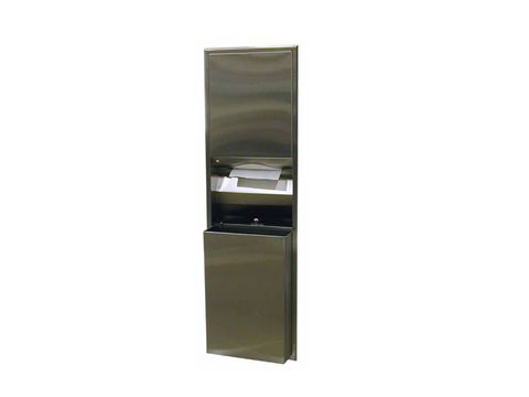 BOBRICK B3944 RECESSED PAPER TOWEL DISPENSER + WASTE BIN