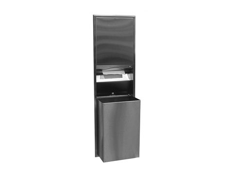 BOBRICK B3947 RECESSED PAPER TOWEL DISPENSER + WASTE BIN