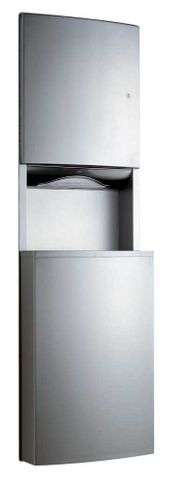 BOBRICK B43944 RECESSED PAPER TOWEL DISPENSER + WASTE BIN