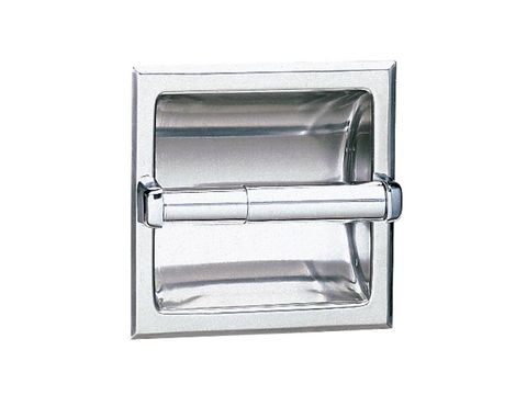 BOBRICK B667 RECESSED TOILET PAPER HOLDER BRIGHT