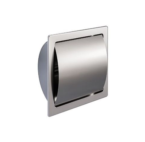 METLAM RECESSED SINGLE TOILET ROLL HOLDER W/HOOD SSS