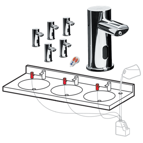 ASI JD MACDONALD 10-0390-6-3AC EZFILL SOAP 6 PACK W/REMOTE