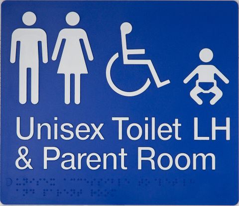 TIM THE SIGN MAN MFDTPLH UNISEX DISABLED TOILET & PARENT ROOM LEFT HAND SIGN