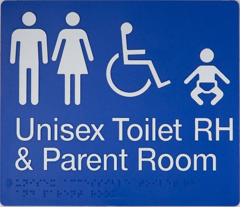 TIM THE SIGN MAN MFDTPRH UNISEX DISABLED TOILET & PARENT ROOM RIGHT HAND SIGN