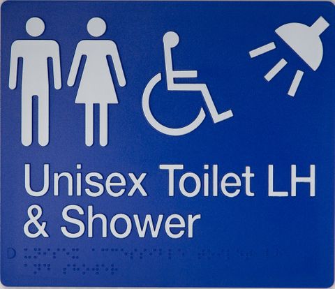 TIM THE SIGN MAN MFDTSLH UNISEX DISABLED TOILET & SHOWER LEFT HAND SIGN