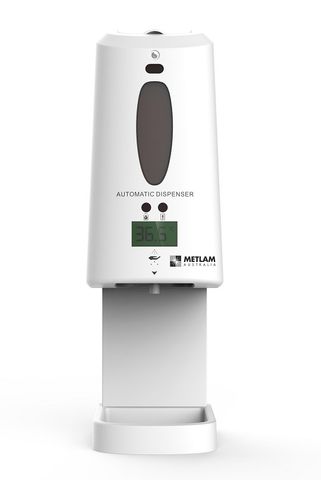 METLAM AUTO TEMPERATURE + SANITISER DISPENSER WHT ABS PLASTI