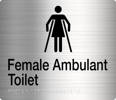 TSM BRAILLE FEMALE AMBULANT TOILET SIGN SS