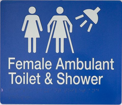 TIM THE SIGN MAN FFATS FEMALE AMBULANT TOILET & SHOWER SIGN