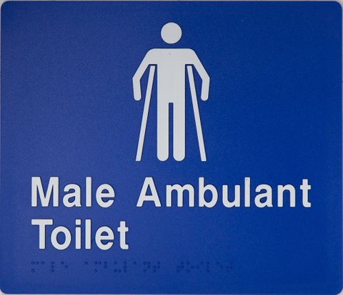 TIM THE SIGN MAN MAT MALE AMBULANT TOILET SIGN